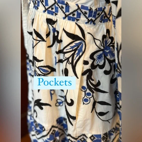 Anthropologie embroidered v-neck dress - Picture 6 of 9